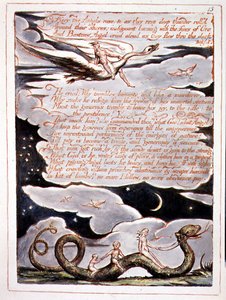 "Fiery the Angels Rose", deska 11 z "America, a Prophecy" od William Blake