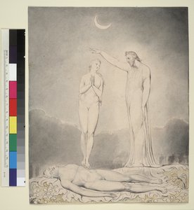 Ilustrace 8 k Miltonovu Ztracenému ráji: Stvoření Evy od William Blake