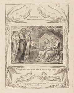 Jób přijímá milodar od William Blake