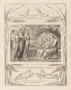 Job Accepting Charity, 1825. od William Blake