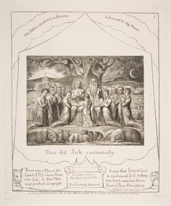 Job a jeho rodina, z ilustrací Knihy Job, 1825-26. od William Blake