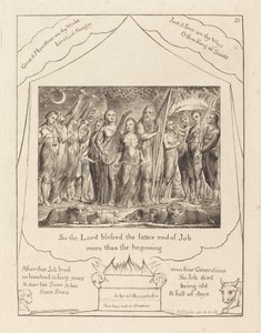 Job a jeho manželka obnoveni k prosperitě, 1825. od William Blake