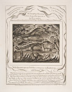 Jobs Evil Dreams, from Illustrations of the Book of Job, 1825-26. od William Blake