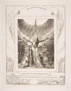 Jobsova oběť, z ilustrací Knihy Job, 1825-26. od William Blake