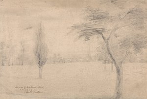 Krajina s věží od William Blake