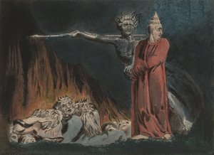 Lucifer a papež v pekle, kolem 1794-96 od William Blake