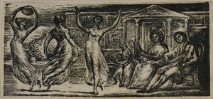 Menalcas Watching Women Dance, z The Pastorals of Virgil od William Blake
