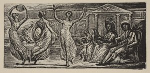 Menalcus Watching Women Dance, z Thorntons Pastorals of Virgil, 1821. od William Blake