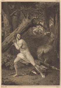 Orlando ve vzteku trhající stromy, 1783. od William Blake