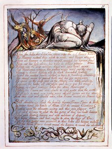 "Over the Hills", deska 16 z knihy "Amerika, proroctví od William Blake