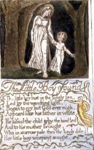 S.124-1950.pt13 The Little Boy Found: plate 13 from Songs of Innocence and of Experience (kopie R) c.1802-08 (lept, inkoust a akvarel) od William Blake