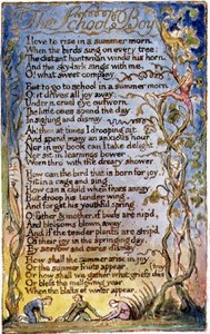 S.125-1950.pt53 Školák: deska 53 z Songs of Innocence and of Experience (kopie AA) c.1815-26 (lept, inkoust a akvarel) od William Blake