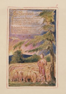 S.125.1950.pt5 The Shepherd: plate 5 from Songs of Innocence and of Experience (kopie AA) c.1815-26 (lept, inkoust a wc) od William Blake