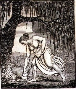 S.437-1985 „Našel jsem ho pod stromem“, ilustrace k „Pro pohlaví, Brány ráje“, hospoda. 17. května 1793 (rytina) od William Blake
