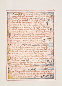 Přísloví o pekle, text ze "Sňatku nebe a pekla", asi 1790-3 (reliéfní lept dokončený perem a čb) od William Blake