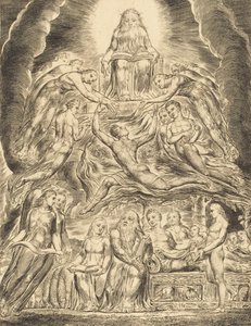 Satan před Božím trůnem, 1825. od William Blake