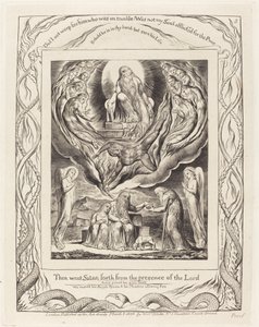 Satan vycházející z Přítomnosti Páně od William Blake