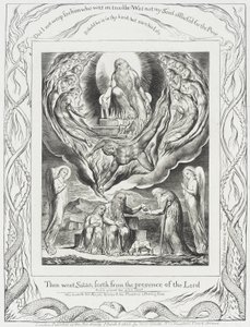 Satan odchází z Hospodinovy přítomnosti od William Blake