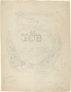 Skica pro titulní stránku rytých ilustrací ke knize Job od William Blake