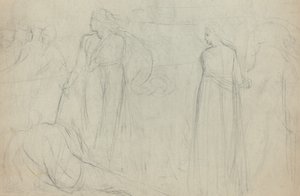 Náčrt šermíře stojícího nad svým poraženým protivníkem [verso] od William Blake