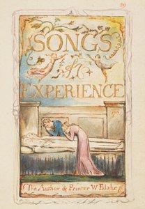 Songs of Experience: Titulní strana, cca 1825 (hnědý inkoust, ručně kolorovaný akvarelem) od William Blake