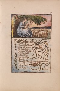 Písně nevinnosti a zkušeností, talíř 11, jaro (Bentley 22) od William Blake