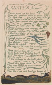 Písně nevinnosti a zkušeností, deska 35, odpověď Země (Bentley 31) od William Blake