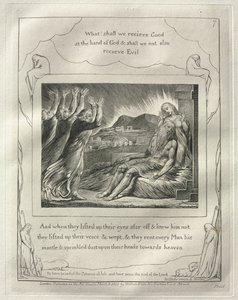 The Book of Job: No. 7, A když pozvedli oči zdaleka a neznali ho..., 1825. od William Blake