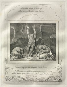 Kniha Job: č. 8, Ať zahyne den, ve kterém jsem se narodil, 1825. od William Blake