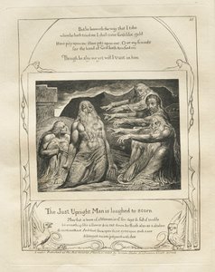 Kniha Job: Pl. 10, Spravedlivý muž se vysmívá k opovržení od William Blake