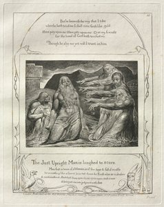 Kniha Job: Pl. 10, The Just Upright Man se směje k opovržení od William Blake