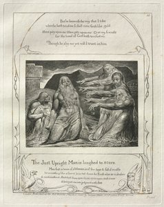 Kniha Job: Pl. 10, Spravedlivý muž se vysmívá k opovržení, 1825. od William Blake