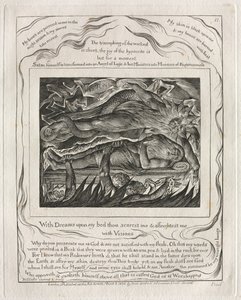 Kniha Job: Pl. 11, Se sny na mé posteli mě děsíš a děsíš..., 1825. od William Blake