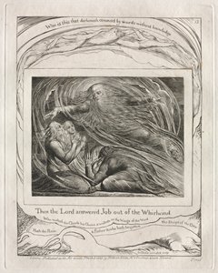 Kniha Job: Pl. 13,Hospodin odpověděl Jobovi z Vichru od William Blake