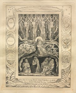 Kniha Job: Pl. 14, Když jitřní hvězdy spolu zpívaly a všichni / Synové Boží jásali radostí od William Blake