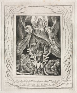 Kniha Job: Pl. 16, Naplnil jsi Rozsudek bezbožných, 1825. od William Blake