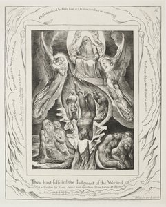 Kniha Job: Pl. 16, Naplnil jsi rozsudek bezbožných, 1825. od William Blake