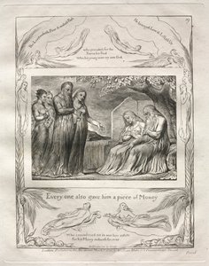 Kniha Job: Pl. 19, Každý mu také dal kus peněz od William Blake