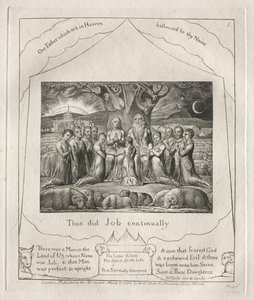 Kniha Job: Pl. 1, Tak to dělal Job neustále, 1825. od William Blake