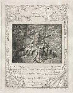 Kniha Job: Pl. 20, Nebyly nalezeny Ženy spravedlivé jako Jobovy dcery, 1825. od William Blake