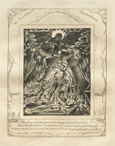 Kniha Job: Pl. 3, Tvoji synové a tvé dcery jedli a pili víno ve svém domě / nejstarších bratrů od William Blake