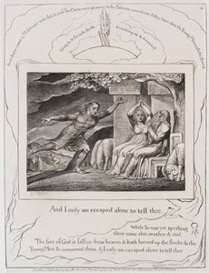Kniha Job: Pl. 4 a utekl jsem jen sám, abych ti to řekl, 1825. od William Blake