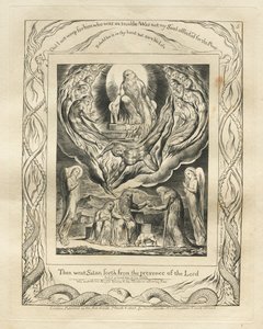 Kniha Job: Pl. 5, Potom Satan vyšel z přítomnosti Páně, 1825. od William Blake