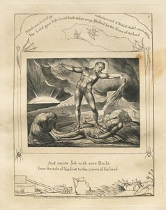 Kniha Job: Pl. 6, A ranil Joba bolavými vředy od chodidla až po temeno..., 1 od William Blake