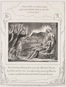 Kniha Job: Pl. 7, A když pozvedli oči, 1825. od William Blake