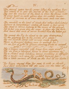 Kniha Thel, talíř 8, IV. , Věčné brány. . . . od William Blake