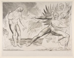The Circle of Corrupt Officials: The Devils Tormenting Ciampolo, od Dantes Infer..., ca. 1825-27. od William Blake