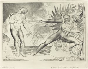 Kruh zkorumpovaných úředníků; The Devils Tormenting Ciampolo od William Blake