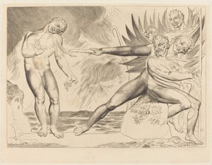 Kruh zkorumpovaných úředníků; The Devils Tormenting Ciampolo od William Blake