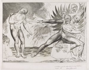 Kruh zkorumpovaných úředníků; The Devils Tormenting Ciampolo od William Blake